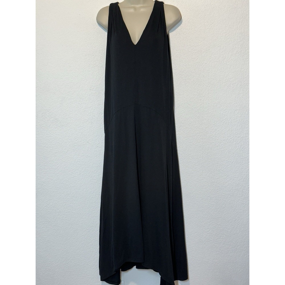 Frame Denim Black Sleeveless V-Neck Maxi Dress